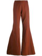 Mugler Contrast Stitch Flared Trousers - Brown