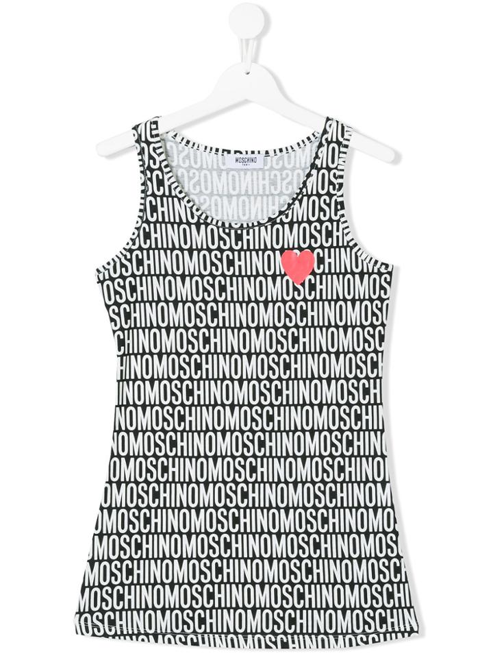 Moschino Kids Logo Print Tank Top - White