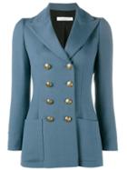 Philosophy Di Lorenzo Serafini Double Breasted Blazer, Women's, Size: 44, Blue, Rayon/cotton/virgin Wool