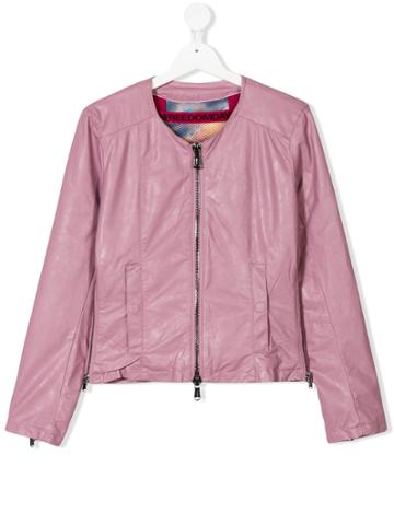 Freedomday Junior Teen Zip Detail Jacket - Pink & Purple