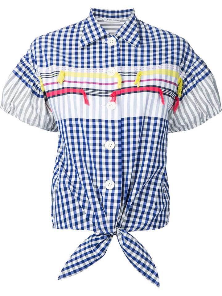 Tsumori Chisato - Checked Shirt - Women - Cotton - Xs, Women's, Blue, Cotton