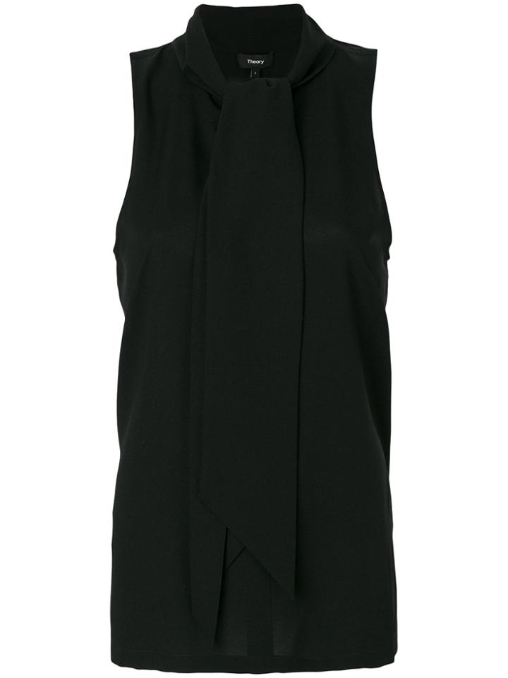 Theory Scarf Neck Blouse - Black