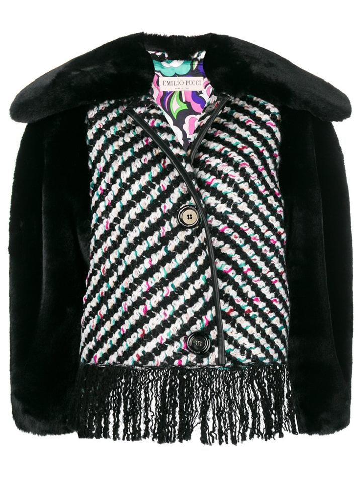 Emilio Pucci Embroidered Fringed Jacket - Black