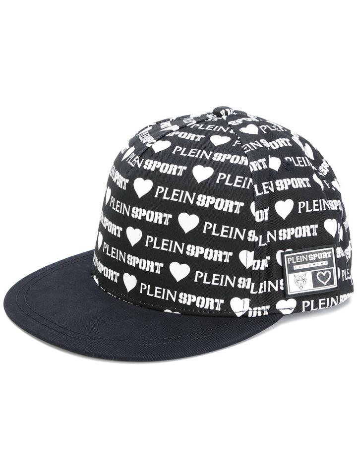 Plein Sport - Allover Logo Print Cap - Women - Cotton - One Size, Black, Cotton