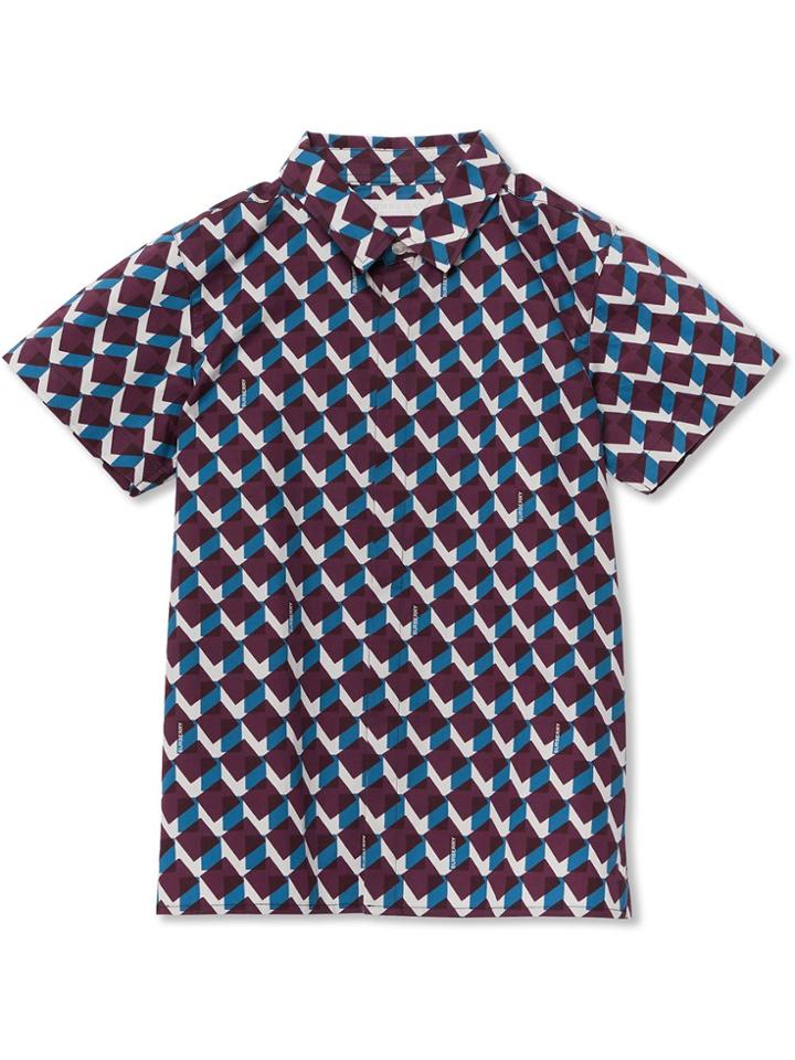 Burberry Kids Teen Short-sleeve Geometric Print Cotton Shirt - Purple