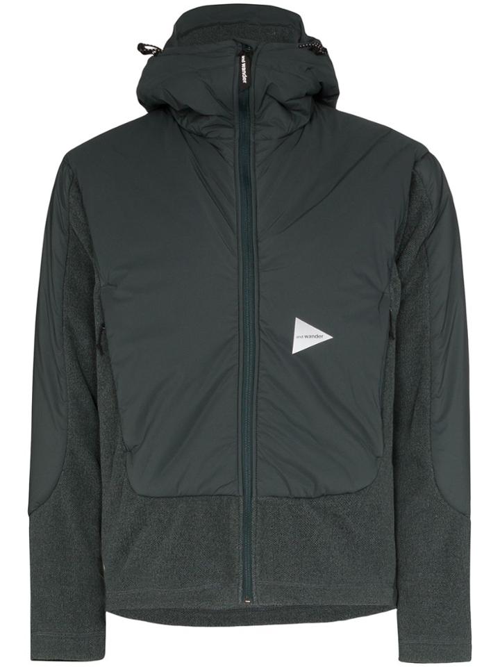 And Wander Green Hooded Fleece Jacket