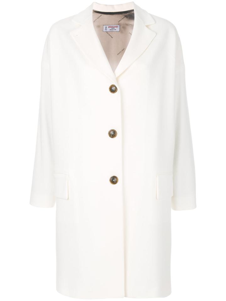 Alberto Biani Single Breasted Coat - White