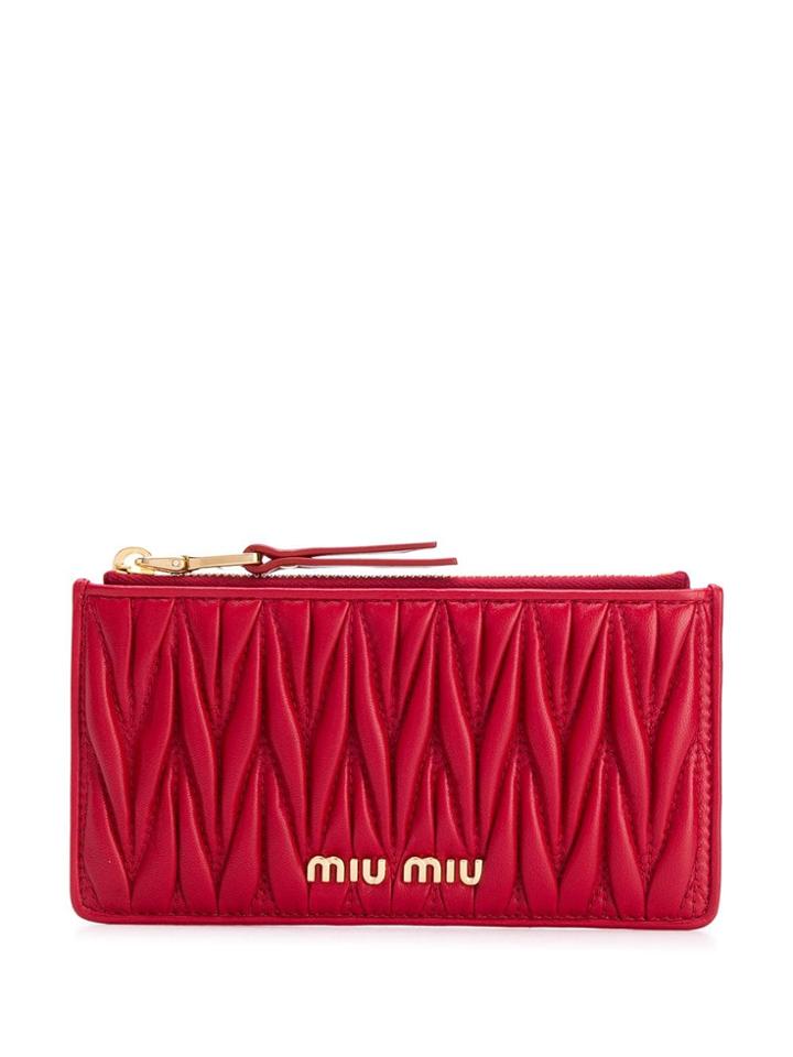 Miu Miu Quilted Coin Purse - Red
