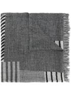 Dondup Multi Stripe Scarf, Men's, Black, Wool