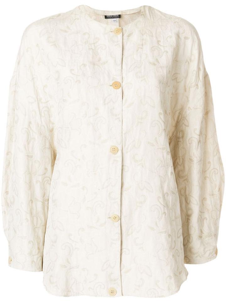 Giorgio Armani Pre-owned Floral Pattern Loose Jacket - Neutrals
