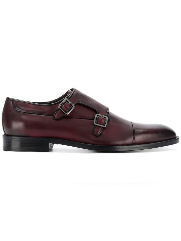 Canali Leather Buckle Brogues - Red