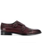 Canali Leather Buckle Brogues - Red