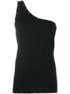 Saint Laurent One Shoulder Studded Top - Black
