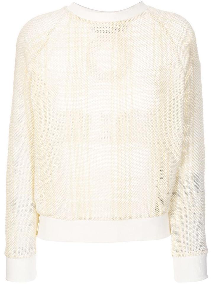 Mr & Mrs Italy Embroidered Tartan Mesh Sweatshirt - Neutrals