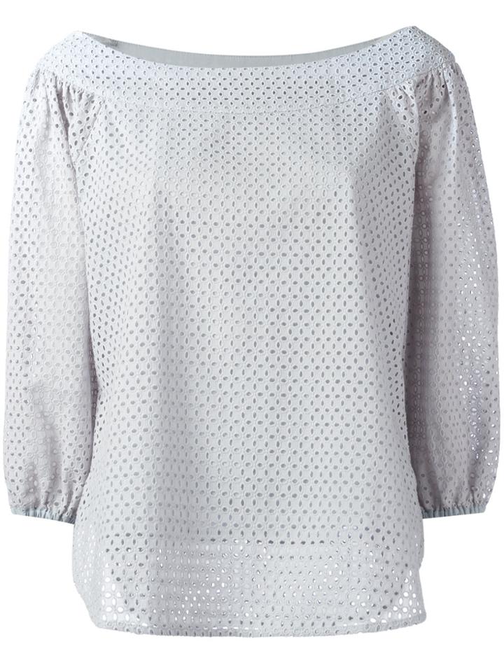 Hemisphere Boat Neck Top - Grey
