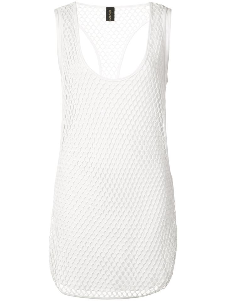 Alexandre Vauthier - Fishnet Tank Top - Women - Cotton/spandex/elastane/viscose - 2, White, Cotton/spandex/elastane/viscose