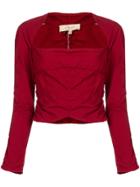 Romeo Gigli Vintage Cropped Longsleeved Blouse - Red