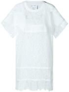 Sacai Twill Insert Guipure Lace Dress, Women's, Size: 1, White, Cotton/nylon/rayon
