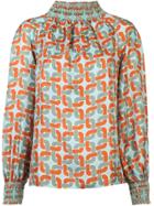 Le Sarte Pettegole Geometric Long-sleeve Blouse - Blue