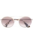 Prada Eyewear Round Cinema Sunglasses, Women's, Grey, Metal/acetate