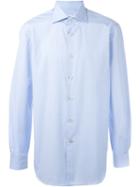 Kiton Spread Collar Shirt, Men's, Size: 41, Blue, Cotton