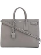 Saint Laurent Medium Sac De Jour Souple Tote, Women's, Grey, Leather