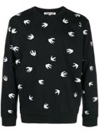 Mcq Alexander Mcqueen Swallow Embroidered Sweater - Black