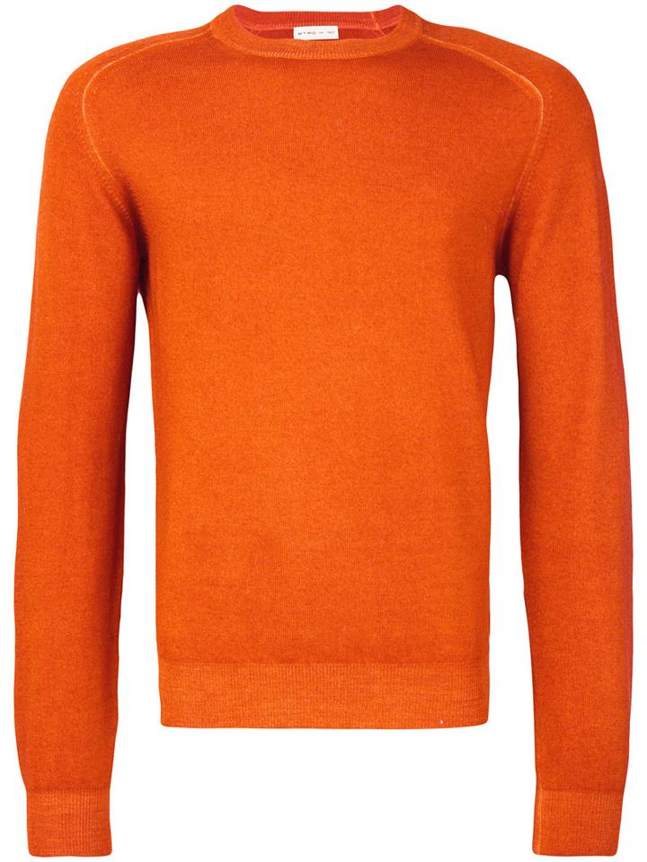 Etro - Round Neck Jumper - Men - Wool - L, Yellow/orange, Wool