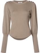 Christian Dada Button Detail Jumper, Women's, Size: 38, Brown, Wool/viscose