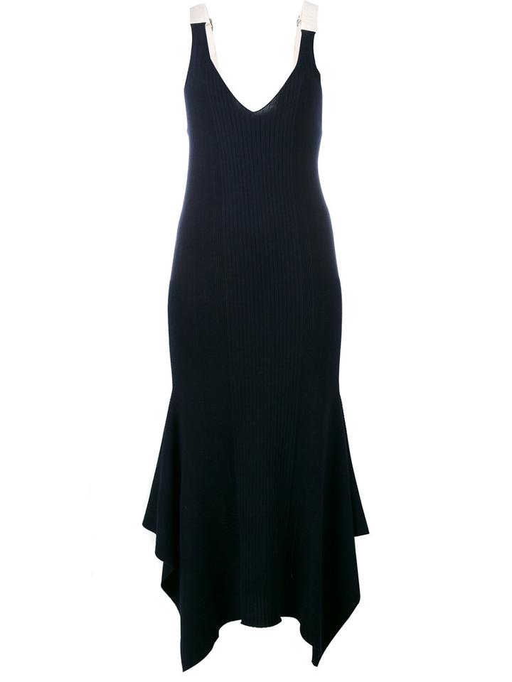 Alexander Wang V-neck Dress, Women's, Size: Xs, Blue, Cotton/merino