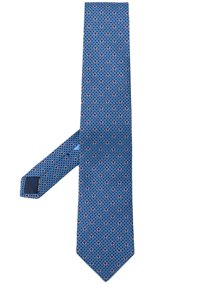 Salvatore Ferragamo Ganicini Print Tie - Blue