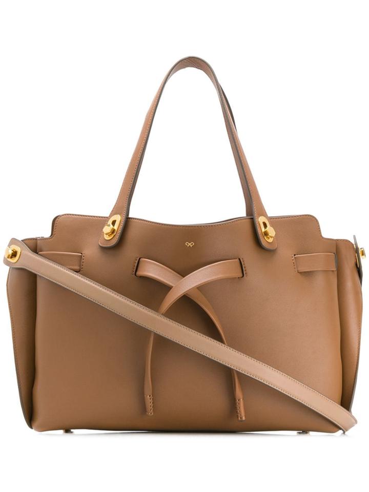 Anya Hindmarch Shoelace Drawstring Tote Bag - Brown