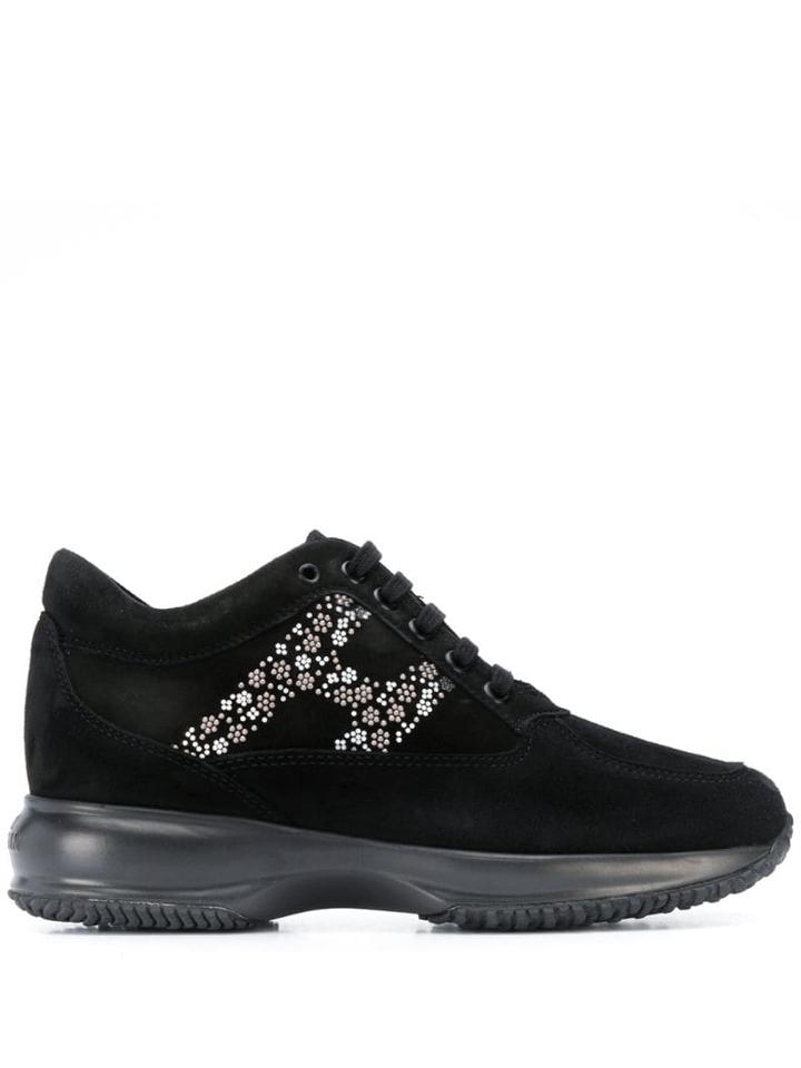 Hogan Crystal Logo Low-top Sneakers - Black