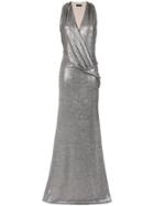 Tufi Duek Metallic Wrap Gown