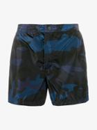 Valentino Camo-print Swimming Trunks, Men's, Size: 54, Blue, Polyamide/polyester