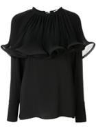 Stella Mccartney Structured-frill Pleated Blouse - Black