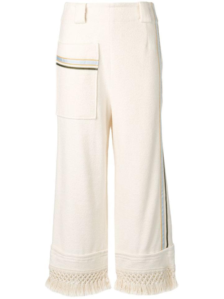 3.1 Phillip Lim Cropped Fringed Trousers - White