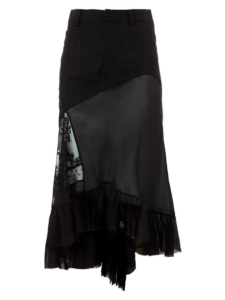 Haider Ackermann Asymmetric Layered Skirt - Black