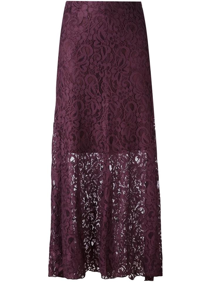 I'm Isola Marras Long Lace Skirt, Women's, Size: 40, Pink/purple, Viscose/polyamide/acetate
