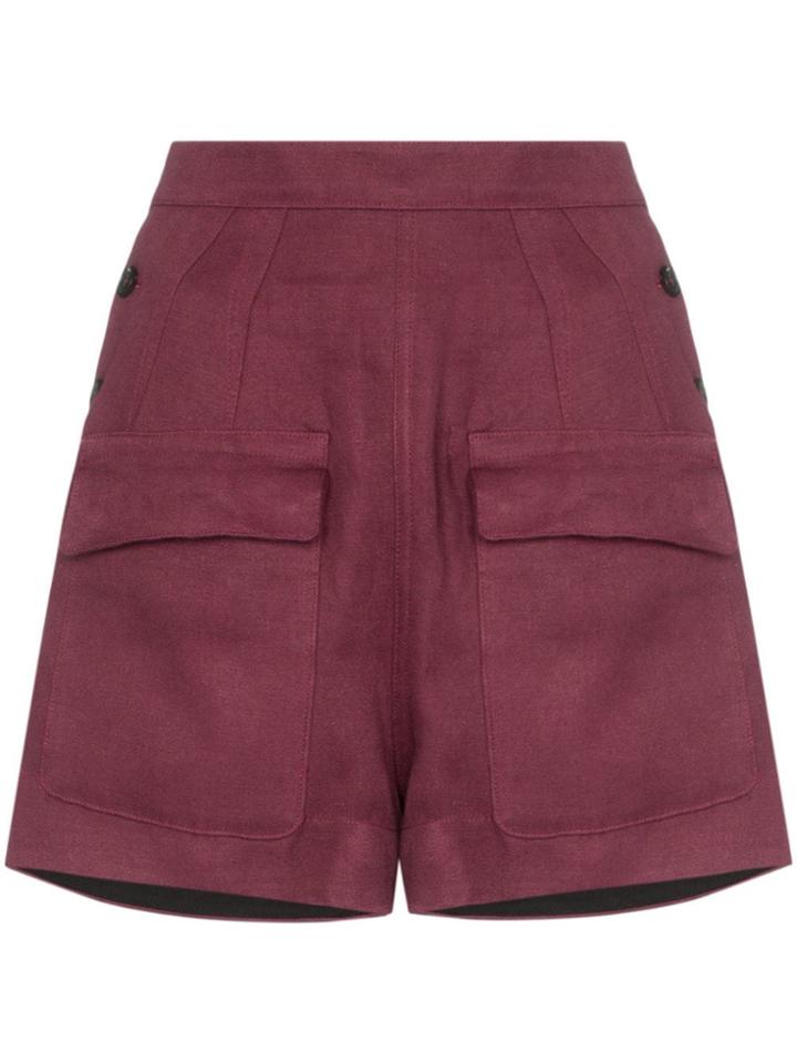 Golden Goose Deluxe Brand Lorena Flap-pocket Linen Shorts - Pink