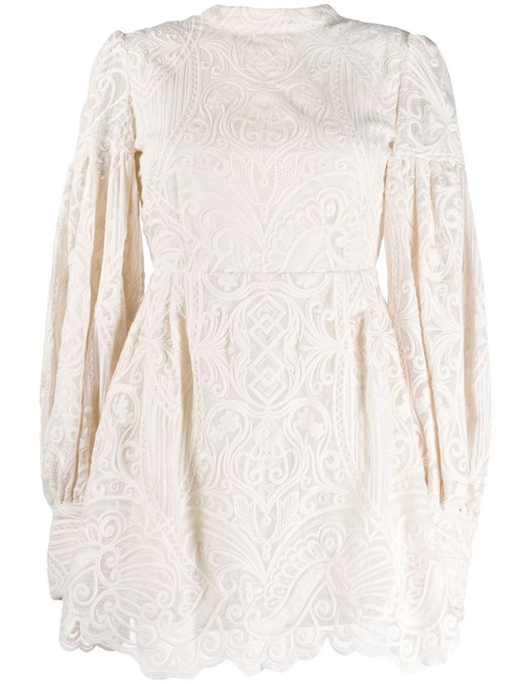 Wandering Paisley Lace Dress - White