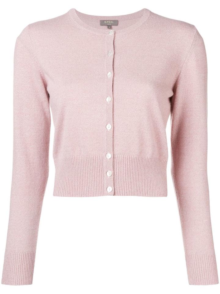 N.peal Cropped Knitted Cardigan - Pink