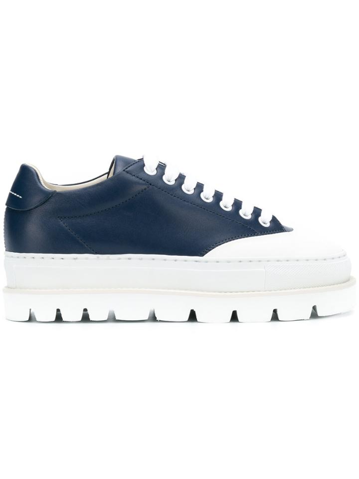 Mm6 Maison Margiela Platform Sole Sneakers - Blue