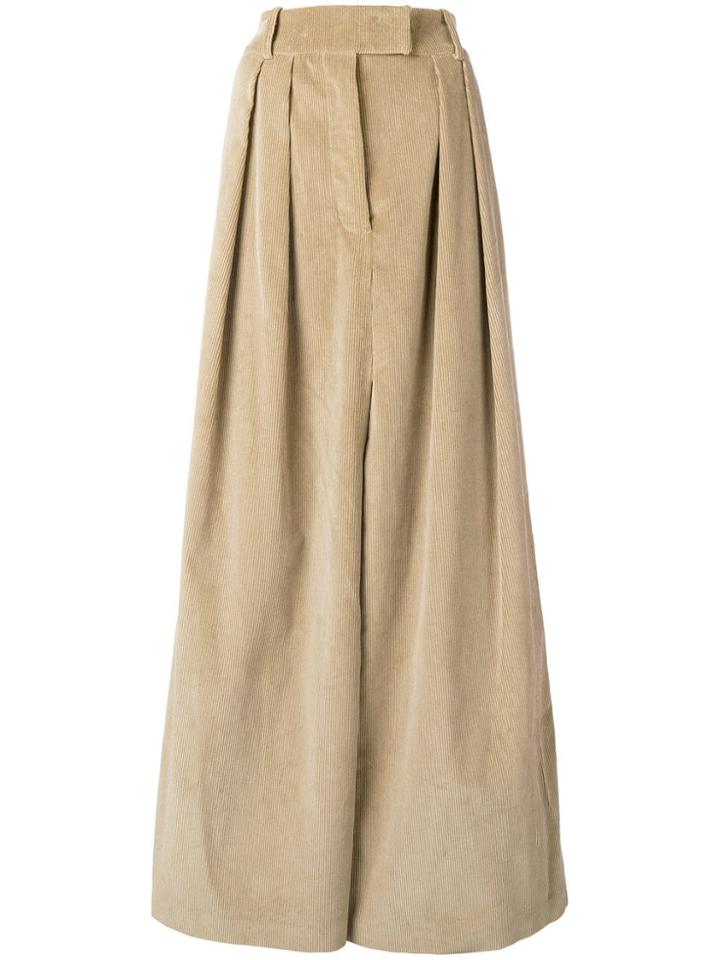 A.w.a.k.e. Corduroy Pleated Skirt - Neutrals
