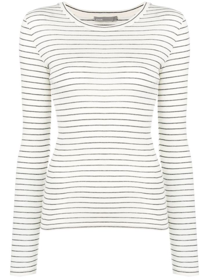 Vince Striped Jersey Top - White