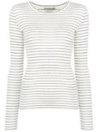 Vince Striped Jersey Top - White