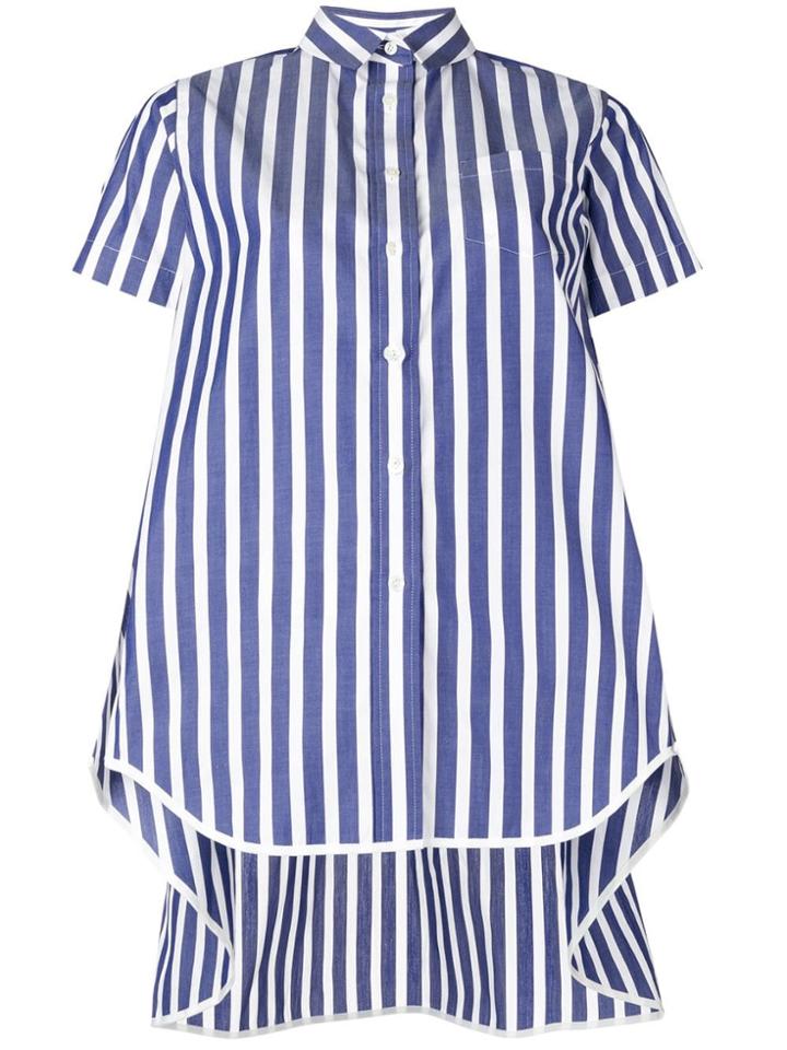 Sacai Striped High Low Shirt - White