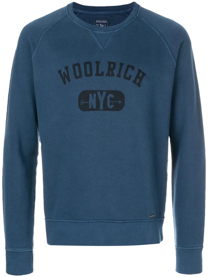 Woolrich Logo Print Sweatshirt - Blue