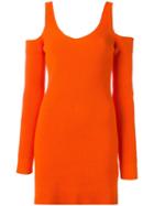 Mm6 Maison Margiela Cut-off Detail Knitted Dress, Women's, Size: Medium, Yellow/orange, Cotton