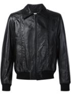 Saint Laurent 70s Sunburst Leather Jacket, Men's, Size: 52, Black, Lamb Skin